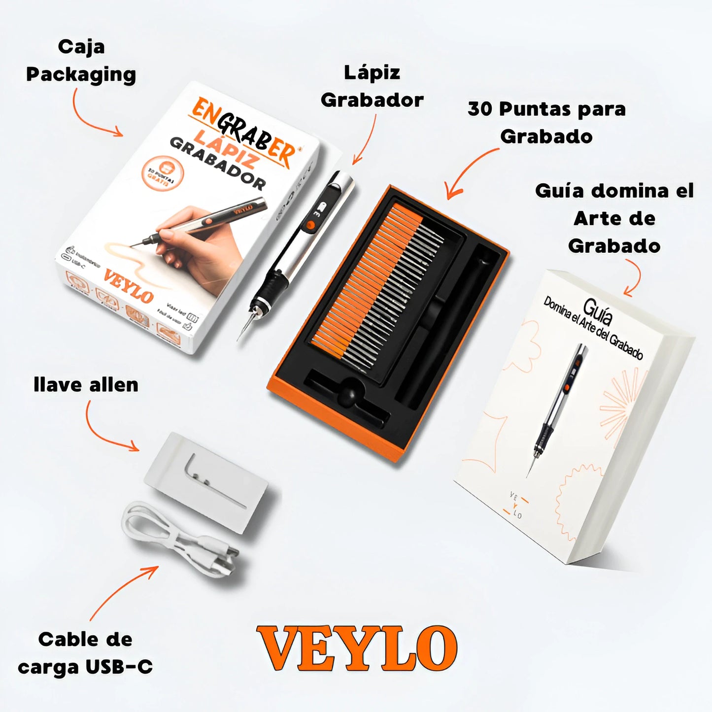 Kit de Grabado en Casa ENGRABER®: Lápiz + 30 Puntas GRATIS & eBook