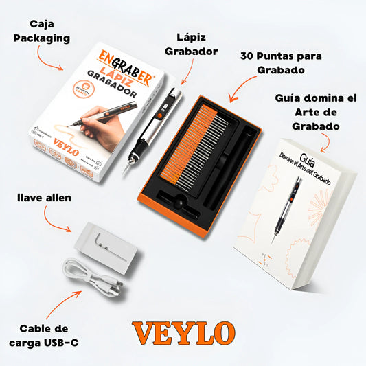 Kit de Grabado en Casa ENGRABER®: Lápiz + 30 Puntas GRATIS & eBook