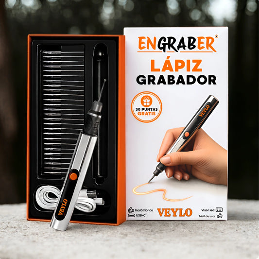 Kit de Grabado en Casa ENGRABER®: Lápiz + 30 Puntas GRATIS & eBook